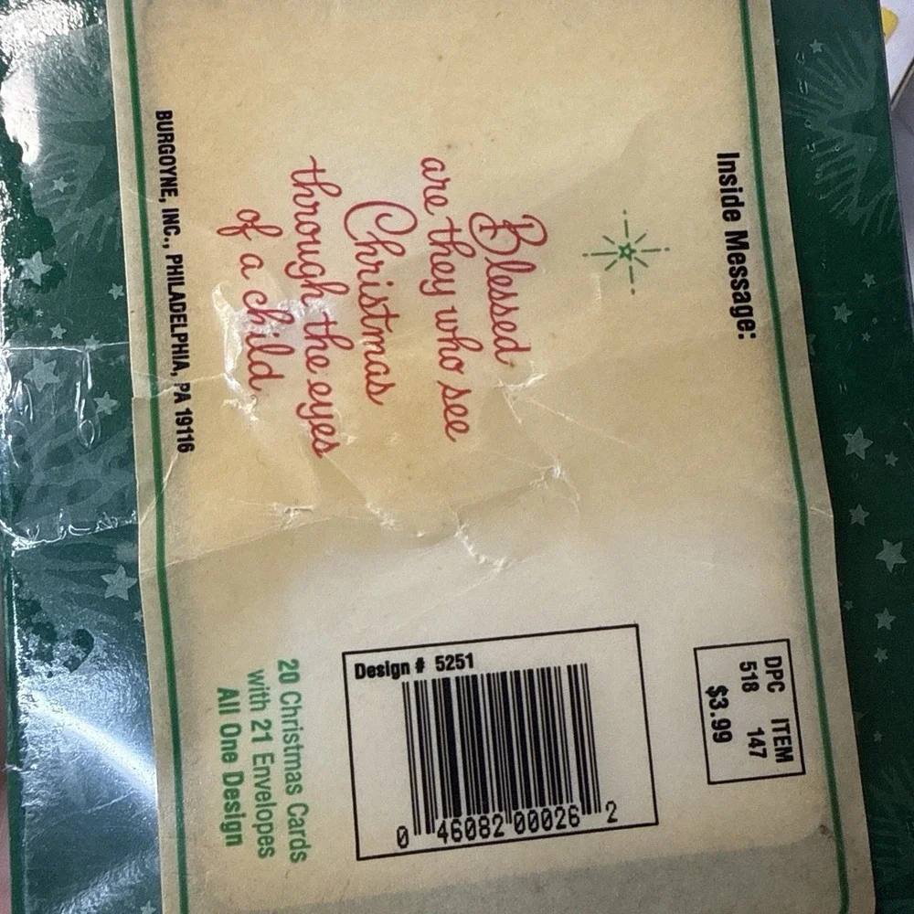 Burgoyne Christmas Cards Sealed Box  Lot Of 60 W/Envelopes Plus Mark Seals VTG